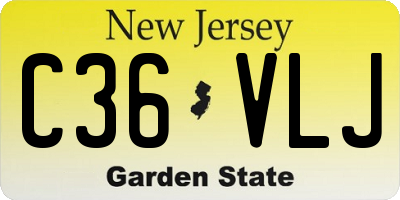 NJ license plate C36VLJ
