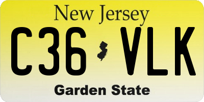NJ license plate C36VLK