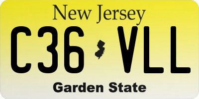 NJ license plate C36VLL