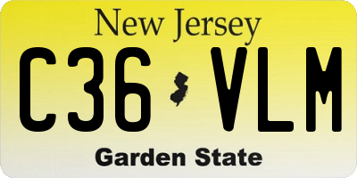 NJ license plate C36VLM
