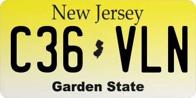 NJ license plate C36VLN
