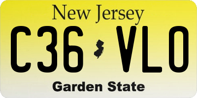 NJ license plate C36VLO