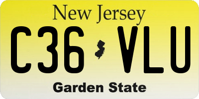 NJ license plate C36VLU