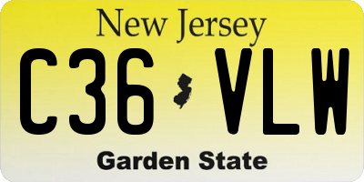 NJ license plate C36VLW
