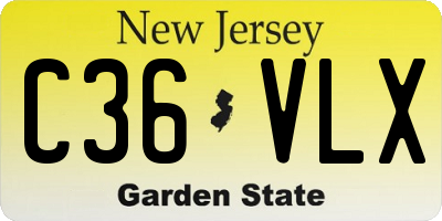NJ license plate C36VLX