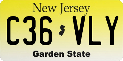 NJ license plate C36VLY