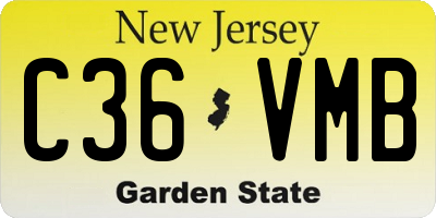 NJ license plate C36VMB