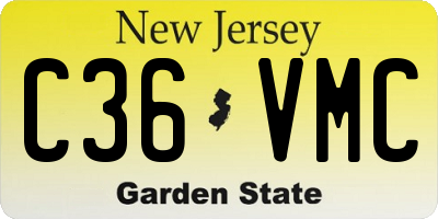 NJ license plate C36VMC