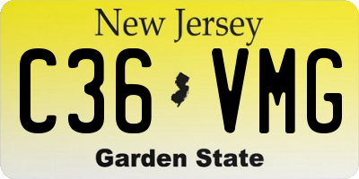 NJ license plate C36VMG
