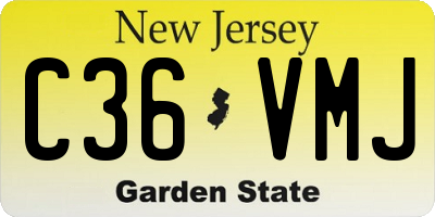 NJ license plate C36VMJ