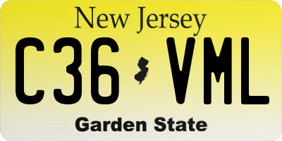 NJ license plate C36VML