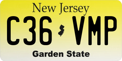 NJ license plate C36VMP