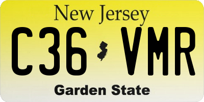 NJ license plate C36VMR