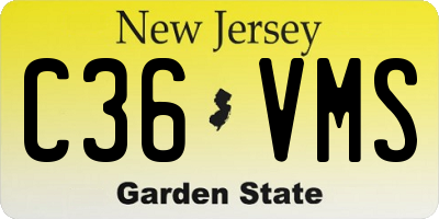 NJ license plate C36VMS