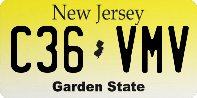 NJ license plate C36VMV