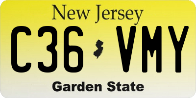 NJ license plate C36VMY
