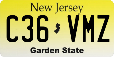 NJ license plate C36VMZ
