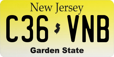 NJ license plate C36VNB