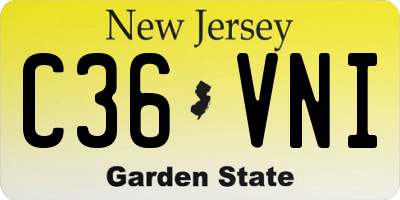 NJ license plate C36VNI