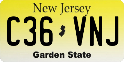 NJ license plate C36VNJ