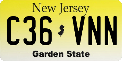 NJ license plate C36VNN