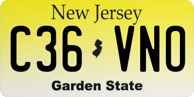 NJ license plate C36VNO