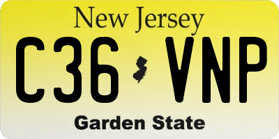NJ license plate C36VNP