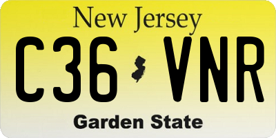 NJ license plate C36VNR