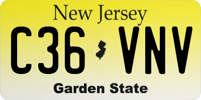 NJ license plate C36VNV