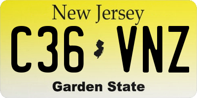 NJ license plate C36VNZ