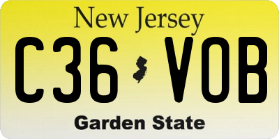 NJ license plate C36VOB