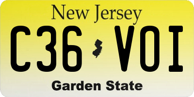 NJ license plate C36VOI