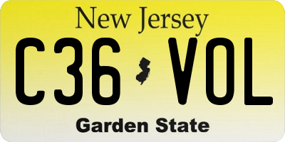 NJ license plate C36VOL