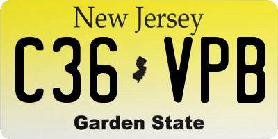 NJ license plate C36VPB