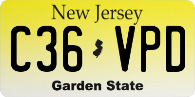 NJ license plate C36VPD