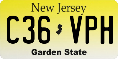 NJ license plate C36VPH