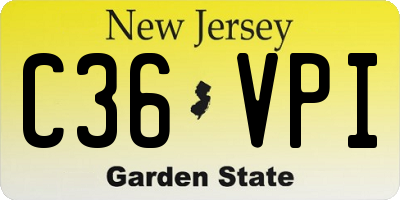 NJ license plate C36VPI