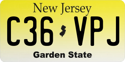 NJ license plate C36VPJ