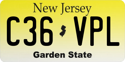 NJ license plate C36VPL
