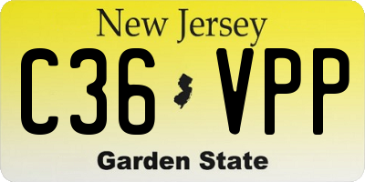 NJ license plate C36VPP