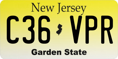 NJ license plate C36VPR