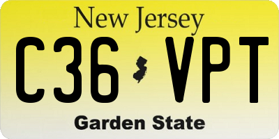 NJ license plate C36VPT