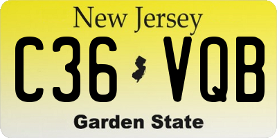 NJ license plate C36VQB