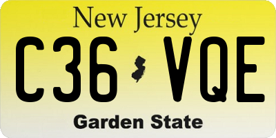 NJ license plate C36VQE