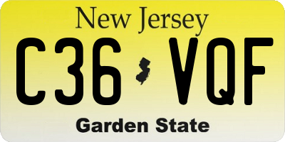 NJ license plate C36VQF