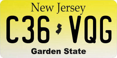 NJ license plate C36VQG