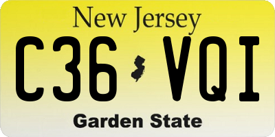 NJ license plate C36VQI