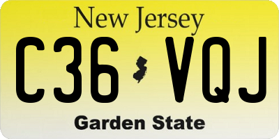 NJ license plate C36VQJ