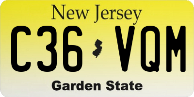 NJ license plate C36VQM