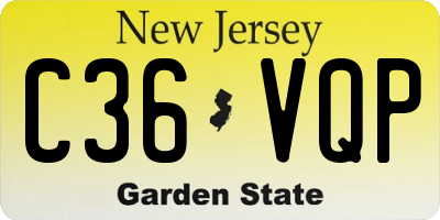 NJ license plate C36VQP